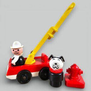 Fisher Price Little People Main Street Firefighter Firetruck Dog Hydrant #2500